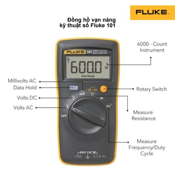 đồng hồ vạn năng FLUKE 101, đồng hồ đo điện đa năng Fluke-101, Fluke 101 Digital Multimeter, Đồng hồ vạn năng kỹ thuật số FLUKE 101