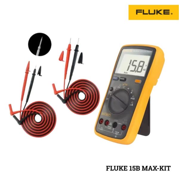 Combo đồng hồ vạn năng FLUKE 15B MAX-KIT, bộ đồng hồ VOM FLUKE 15B MAX-KIT kèm dây đo, Combo FLUKE 15B MAX-KIT Digital Multimeter