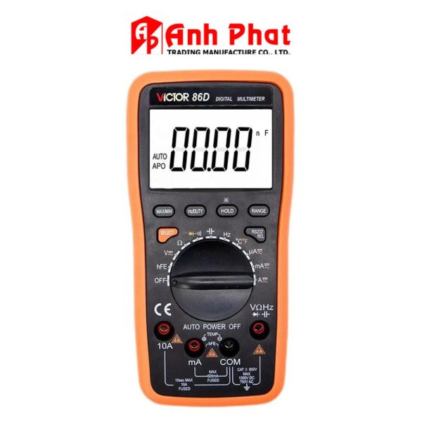 đồng hồ vạn năng VICTOR 86D có cổng USB, đồng hồ đo VOM có chức năng datalogger VICTOR 86D, VICTOR-86D Digital Multimeter