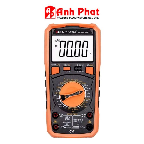 đồng hồ vạn năng VICTOR VC9801A+ True RMS, đồng hồ vạn năng điện tử VICTOR VC 9801A True-RMS, VICTOR VC9801A+ True-RMS Multimeter