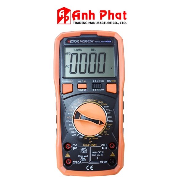 đồng hồ vạn năng VICTOR VC9802A+ True RMS, đồng hồ vạn năng điện tử VICTOR VC 9802A True-RMS, VICTOR VC 9802A+ Multimeter