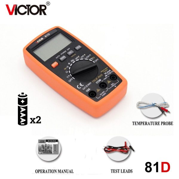 đồng hồ vạn năng VICTOR 81D True-RMS tự động chọn thang đo (Auto Range), đồng hồ vạn năng điện tử VICTOR-81D (Yitensen-81D), VICTOR 81D Multimeter