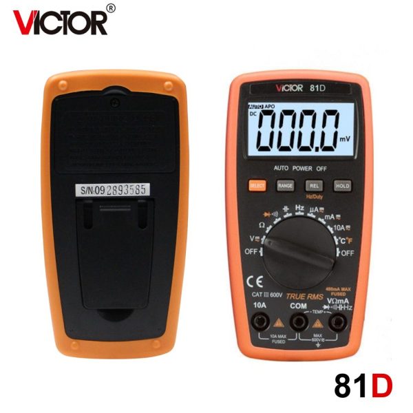 đồng hồ vạn năng VICTOR 81D True-RMS tự động chọn thang đo (Auto Range), đồng hồ vạn năng điện tử VICTOR-81D (Yitensen-81D), VICTOR 81D Multimeter