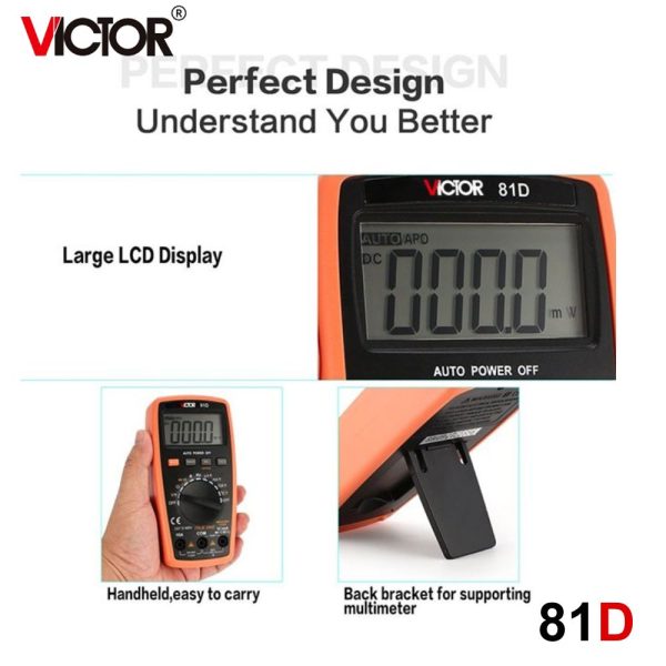 đồng hồ vạn năng VICTOR 81D True-RMS tự động chọn thang đo (Auto Range), đồng hồ vạn năng điện tử VICTOR-81D (Yitensen-81D), VICTOR 81D Multimeter