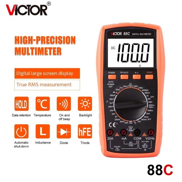 đồng hồ vạn năng VICTOR 88C True-RMS, đồng hồ vạn năng giá rẻ VICTOR-88C (Yitensen-88C), VICTOR 88C Multimeter