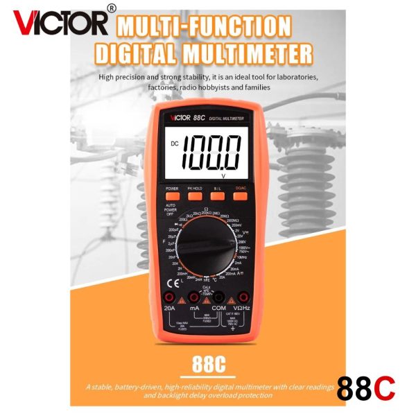 đồng hồ vạn năng VICTOR 88C True-RMS, đồng hồ vạn năng giá rẻ VICTOR-88C (Yitensen-88C), VICTOR 88C Multimeter