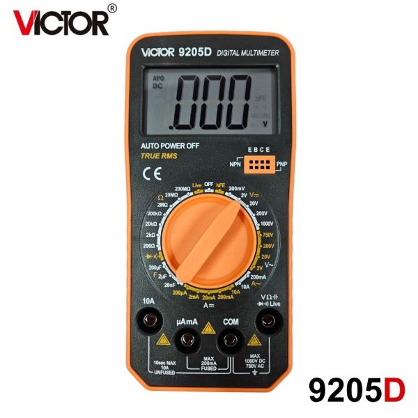 đồng hồ vạn năng VICTOR 9205D True-RMS, đồng hồ VOM điện tử hiển thị số VICTOR-9205D, VICTOR 9205D digital multimeter