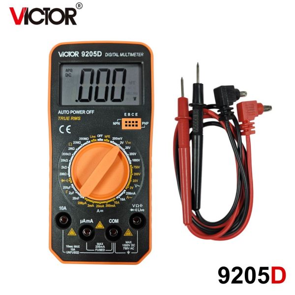 đồng hồ vạn năng VICTOR 9205D True-RMS, đồng hồ VOM điện tử hiển thị số VICTOR-9205D, VICTOR 9205D digital multimeter