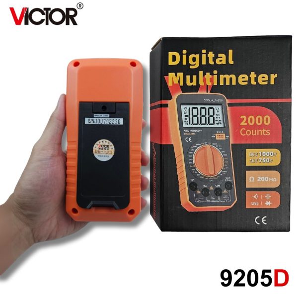 đồng hồ vạn năng VICTOR 9205D True-RMS, đồng hồ VOM điện tử hiển thị số VICTOR-9205D, VICTOR 9205D digital multimeter