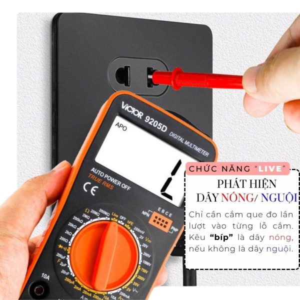 đồng hồ vạn năng VICTOR 9205D True-RMS, đồng hồ VOM điện tử hiển thị số VICTOR-9205D, VICTOR 9205D digital multimeter