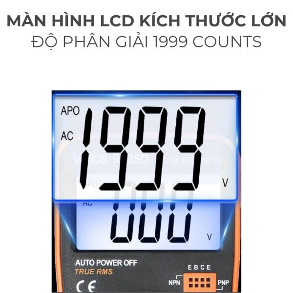 đồng hồ vạn năng VICTOR 9205D True-RMS, đồng hồ VOM điện tử hiển thị số VICTOR-9205D, VICTOR 9205D digital multimeter