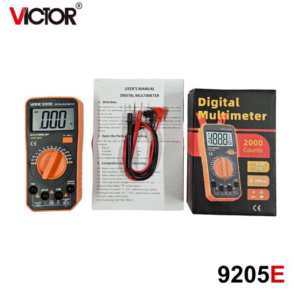 đồng hồ vạn năng VICTOR 9205E True-RMS, đồng hồ VOM điện tử hiển thị số VICTOR-9205E, VICTOR 9205E digital multimeter