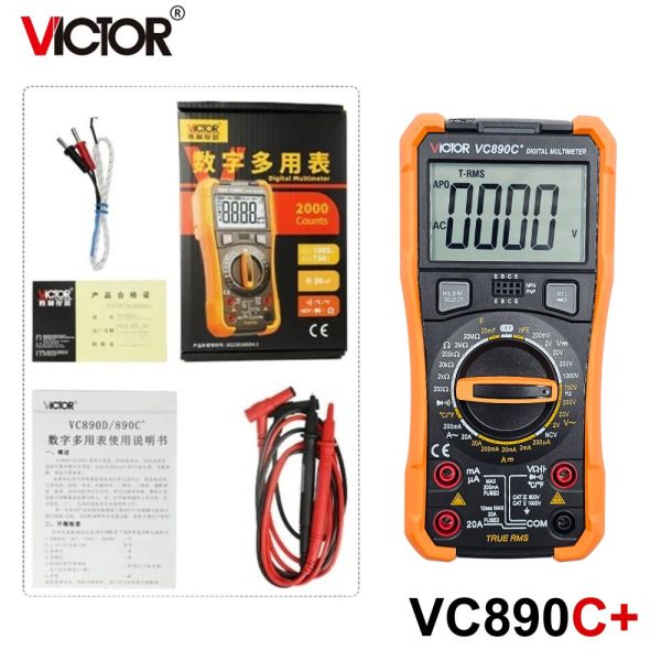 đồng hồ vạn năng VICTOR VC890C+ (Victor VC 890C Plus), đồng hồ vạn năng giá rẻ VICTOR VC 890C +, VICTOR VC890C+ True RMS Digital Multimeter