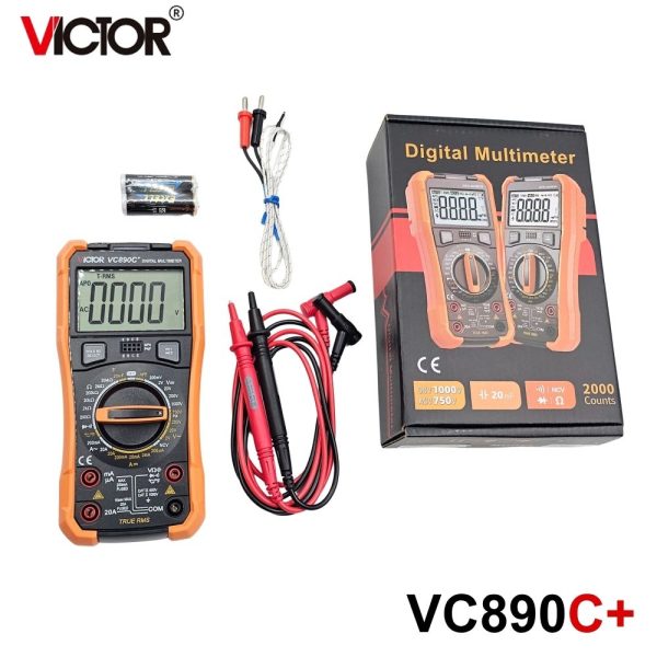 đồng hồ vạn năng VICTOR VC890C+ (Victor VC 890C Plus), đồng hồ vạn năng giá rẻ VICTOR VC 890C +, VICTOR VC890C+ True RMS Digital Multimeter
