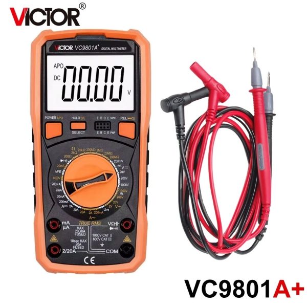 đồng hồ vạn năng VICTOR VC9801A+ True RMS, đồng hồ vạn năng điện tử VICTOR VC 9801A True-RMS, VICTOR VC9801A+ True-RMS Multimeter