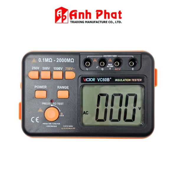 Máy đo điện trở cách điện VICTOR VC60B+, máy kiểm tra điện trở cách điện kỹ thuật số VICTOR VC60B plus, VICTOR VC60B+ digital insulation tester