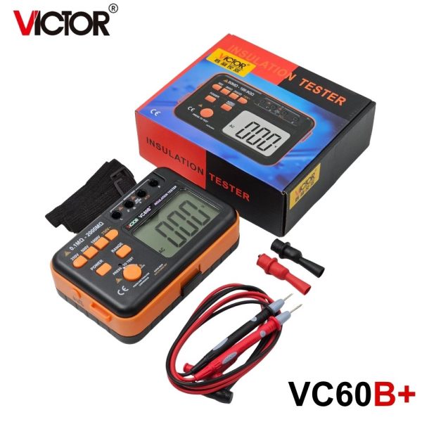 Máy đo điện trở cách điện VICTOR VC60B+, máy kiểm tra điện trở cách điện kỹ thuật số VICTOR VC60B plus, VICTOR VC60B+ digital insulation tester
