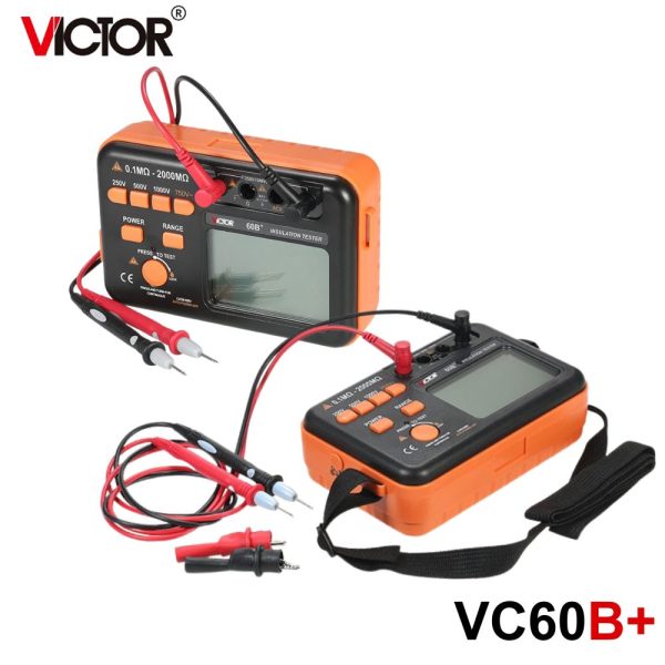 Máy đo điện trở cách điện VICTOR VC60B+, máy kiểm tra điện trở cách điện kỹ thuật số VICTOR VC60B plus, VICTOR VC60B+ digital insulation tester