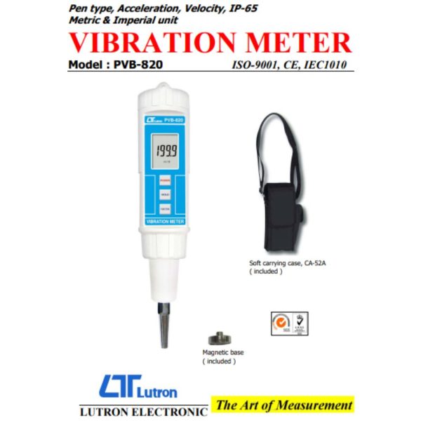 máy đo độ rung LUTRON PVB-820 dạng bút, máy đo độ rung cầm tay LUTRON PVB820, Vibration meter LUTRON PVB 820