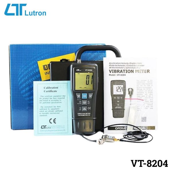 máy đo độ rung và tốc độ vòng quay LUTRON VT-8204, máy đo độ rung và tốc độ vòng tua trực tiếp hoặc laser và nhiệt độ LUTRON VT8204, Lutron VT 8204 Vibration/Tachometer