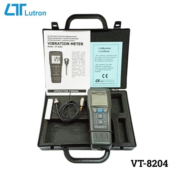 máy đo độ rung và tốc độ vòng quay LUTRON VT-8204, máy đo độ rung và tốc độ vòng tua trực tiếp hoặc laser và nhiệt độ LUTRON VT8204, Lutron VT 8204 Vibration/Tachometer