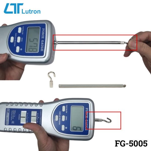 Máy đo lực kéo và nén LUTRON FG-5005 (5Kg), máy đo lực kéo và lực nén LUTRON FG 5005, LUTRON FG-5005 Force Gauge