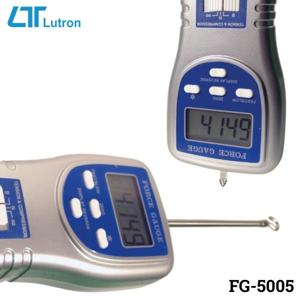 Máy đo lực kéo và nén LUTRON FG-5005 (5Kg), máy đo lực kéo và lực nén LUTRON FG 5005, LUTRON FG-5005 Force Gauge