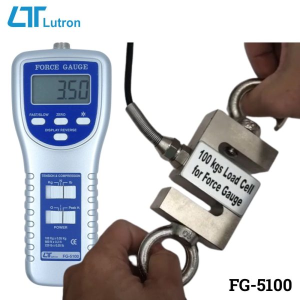 Máy đo lực kéo LUTRON FG-5100 (100Kg), máy đo lực kéo và lực nén LUTRON FG 5100, LUTRON FG-5100 Force Gauge