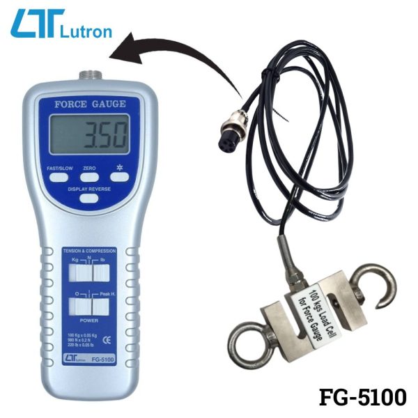 Máy đo lực kéo LUTRON FG-5100 (100Kg), máy đo lực kéo và lực nén LUTRON FG 5100, LUTRON FG-5100 Force Gauge