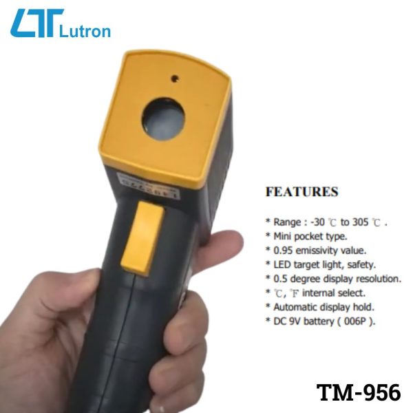 máy đo nhiệt độ hồng ngoại LUTRON TM-956 giá rẻ, nhiệt kế hồng ngoại LUTRON TM956, LUTRON TM 956 Infrared Thermometer