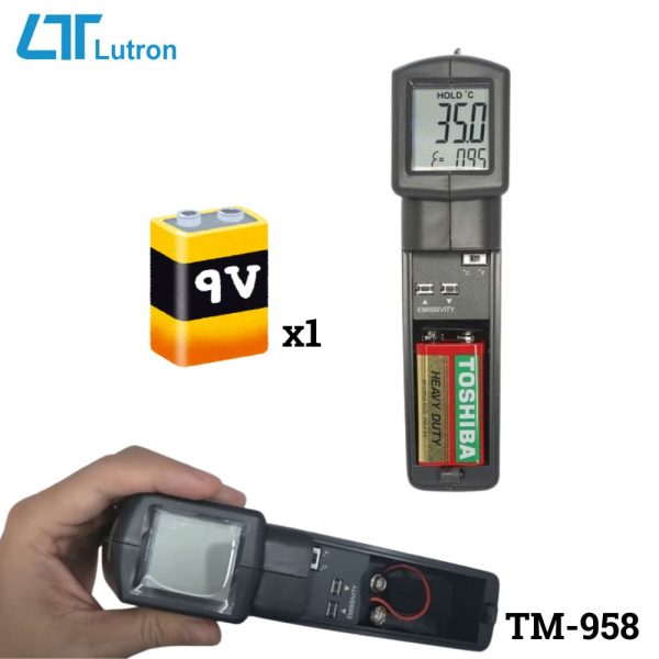 máy đo nhiệt độ hồng ngoại LUTRON TM-958 mini bỏ túi, máy đo nhiệt độ hồng ngoại điều chỉnh được độ phát xạ LUTRON TM 958, LUTRON TM-958 Infrared Thermometer