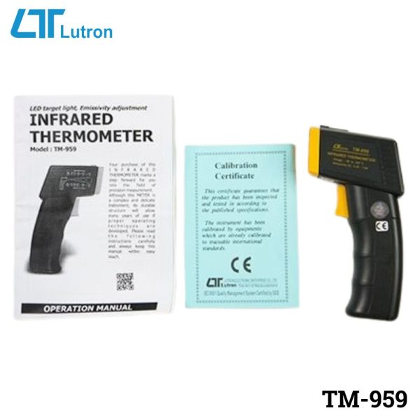 máy đo nhiệt độ hồng ngoại LUTRON TM-959 mini bỏ túi, máy đo nhiệt độ hồng ngoại điều chỉnh được độ phát xạ LUTRON TM 959, LUTRON TM-959 Infrared Thermometer