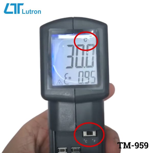 máy đo nhiệt độ hồng ngoại LUTRON TM-959 mini bỏ túi, máy đo nhiệt độ hồng ngoại điều chỉnh được độ phát xạ LUTRON TM 959, LUTRON TM-959 Infrared Thermometer