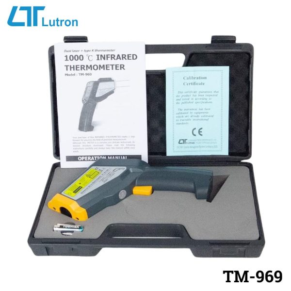 Máy đo nhiệt độ hồng ngoại LUTRON TM-969 (1000℃) 2 trong 1, máy đo nhiệt độ tiếp xúc và không tiếp xúc LUTRON TM969, LUTRON TM 969 Infrared Thermometer