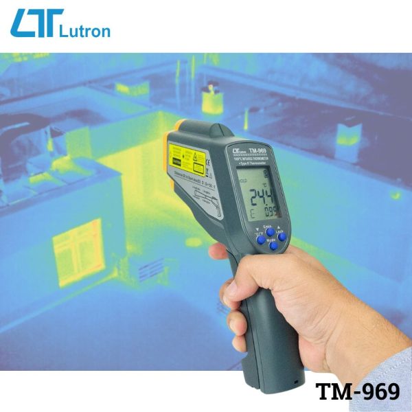 Máy đo nhiệt độ hồng ngoại LUTRON TM-969 (1000℃) 2 trong 1, máy đo nhiệt độ tiếp xúc và không tiếp xúc LUTRON TM969, LUTRON TM 969 Infrared Thermometer