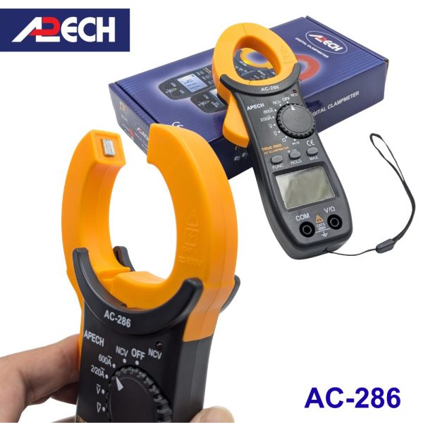 Ampe kìm APECH AC-286 đo dòng AC (600A), Ampe kìm đo dòng AC APECH AC286 True-rms, APECH AC 286 True rms Digital Clamp Meter