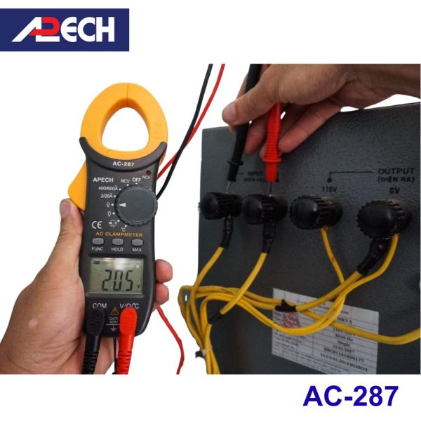 Ampe kìm APECH AC-287 đo dòng AC (600A), Ampe kìm đo dòng AC APECH AC287, APECH AC 287 Digital Clamp Meter