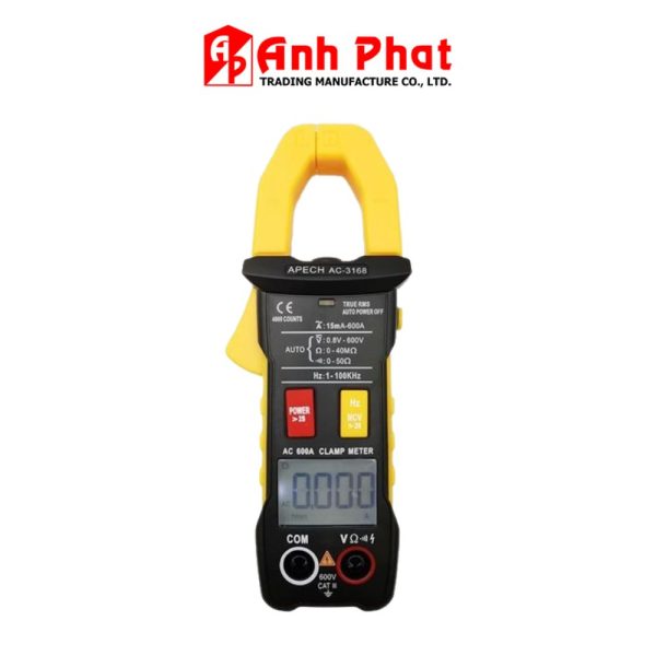 Ampe kìm APECH AC-3168 True-RMS đo dòng AC (600A), Ampe kìm giá rẻ APECH AC3168 True RMS, APECH AC 3168 True-RMS Digital Clamp Meter