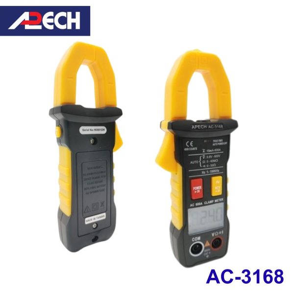 Ampe kìm APECH AC-3168 True-RMS đo dòng AC (600A), Ampe kìm giá rẻ APECH AC3168 True RMS, APECH AC 3168 True-RMS Digital Clamp Meter
