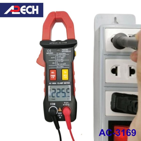 Ampe kìm APECH AC-3169 True-RMS đo dòng AC (1000A), Ampe kìm giá rẻ APECH AC3169 TrueRMS, APECH AC 3169 True RMS Digital Clamp Meter
