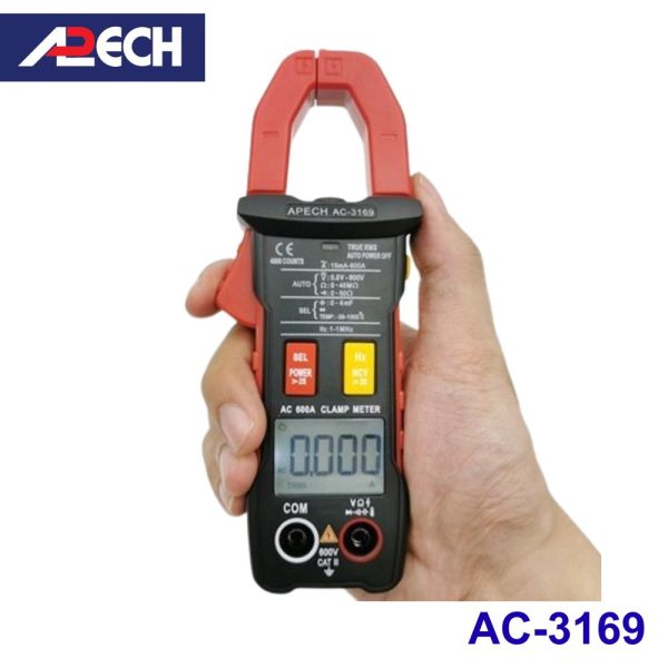 Ampe kìm APECH AC-3169 True-RMS đo dòng AC (1000A), Ampe kìm giá rẻ APECH AC3169 TrueRMS, APECH AC 3169 True RMS Digital Clamp Meter