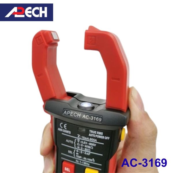 Ampe kìm APECH AC-3169 True-RMS đo dòng AC (1000A), Ampe kìm giá rẻ APECH AC3169 TrueRMS, APECH AC 3169 True RMS Digital Clamp Meter