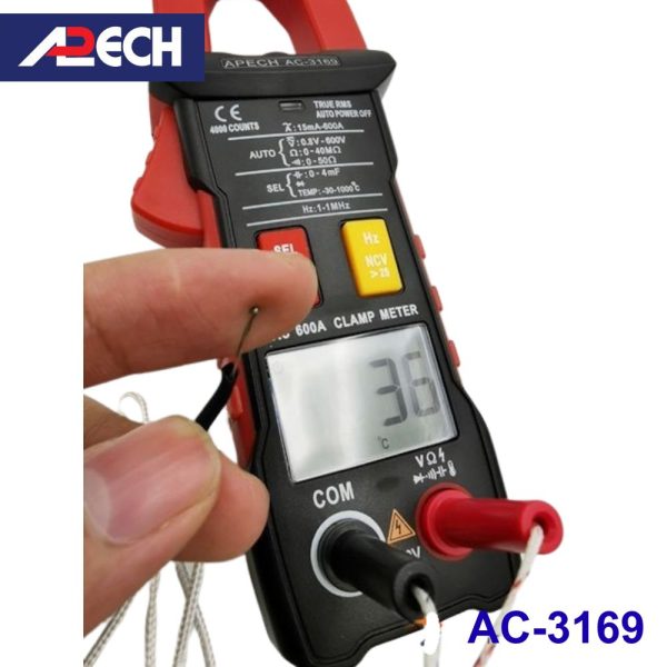 Ampe kìm APECH AC-3169 True-RMS đo dòng AC (1000A), Ampe kìm giá rẻ APECH AC3169 TrueRMS, APECH AC 3169 True RMS Digital Clamp Meter
