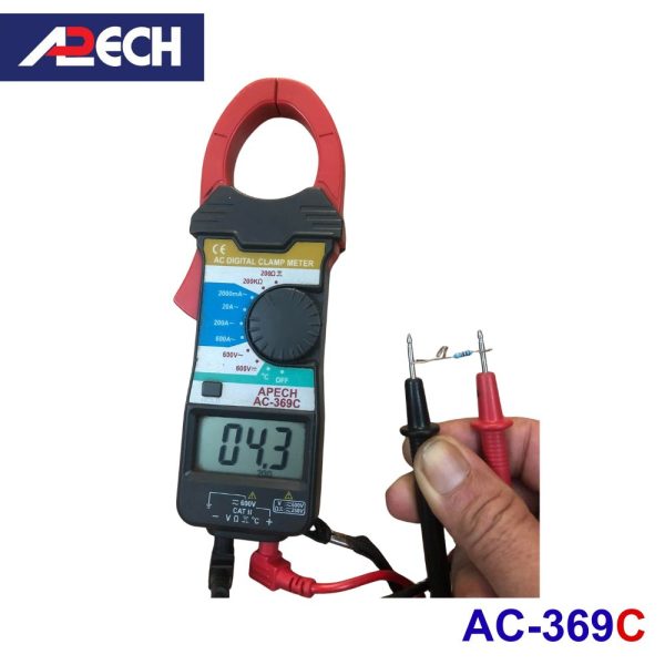 Ampe kìm APECH AC-369C đo dòng AC (600A), Ampe kìm đo dòng AC APECH AC369C, APECH AC-369C Digital Clamp Meter