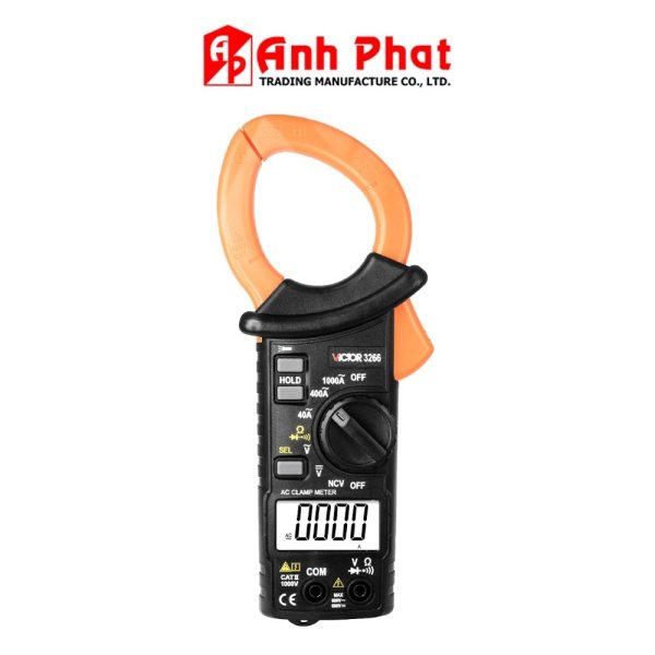Ampe kìm VICTOR 3266 đo dòng AC (1000A) Ampe kìm VICTOR 3266 đo dòng AC 1000A, Ampe kìm kỹ thuật số VICTOR-3266, VICTOR 3266 Clamp Meter