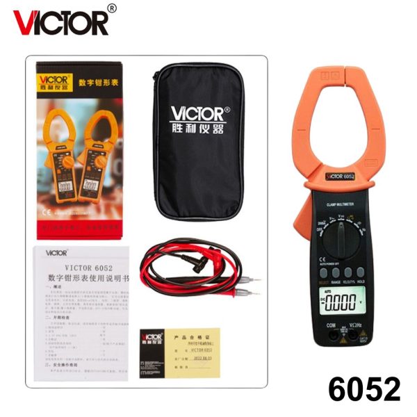 Ampe kìm VICTOR 6052 đo dòng cao AC 2000A, Ampe kìm kĩ thuật số VICTOR-6052, VICTOR 6052 Digital Clamp Multimeter