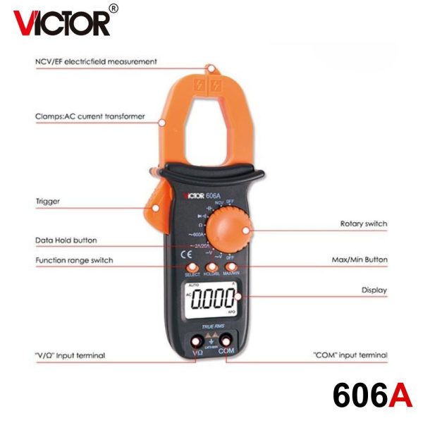 Ampe kìm VICTOR 606A+ True RMS, Ampe kìm kỹ thuật số VICTOR 606A True-RMS, VICTOR 606A+ Digital Clamp Meter
