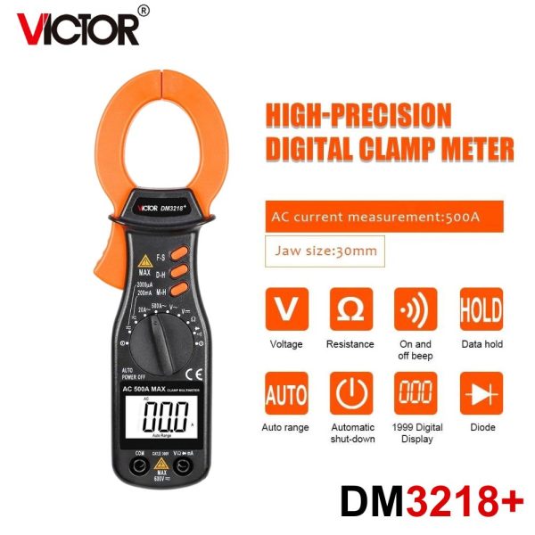 Ampe kìm VICTOR DM3218+ Digital Clamp Multimeter, Ampe kìm vạn năng kỹ thuật số VICTOR DM 3218, VICTOR DM3218 Digital Clamp Meter