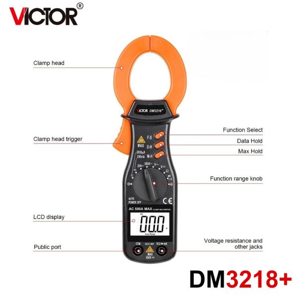 Ampe kìm VICTOR DM3218+ Digital Clamp Multimeter, Ampe kìm vạn năng kỹ thuật số VICTOR DM 3218, VICTOR DM3218 Digital Clamp Meter