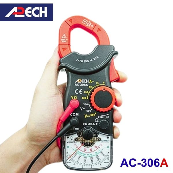 Ampe kìm cơ APECH AC-306A chỉ thị kim đo dòng AC (300A), Ampe kìm kim APECH AC306A, APECH AC 306A Analog Clamp Meter